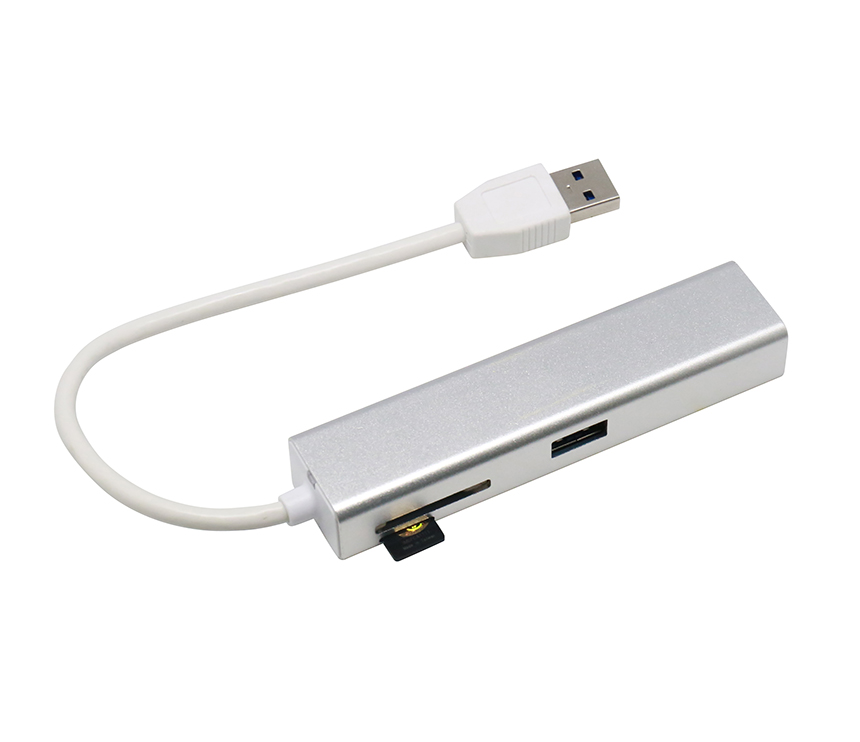 H3409 USB 3.0 Card Reader with Ethernet Adapter